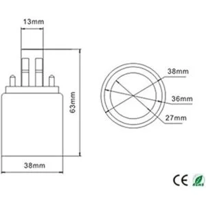 ESimpo Gx23 a E26E27 Adaptador de casquillo de base de