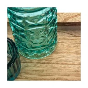 Creative Coop Bandeja de madera con 9 portavelas votivos_5