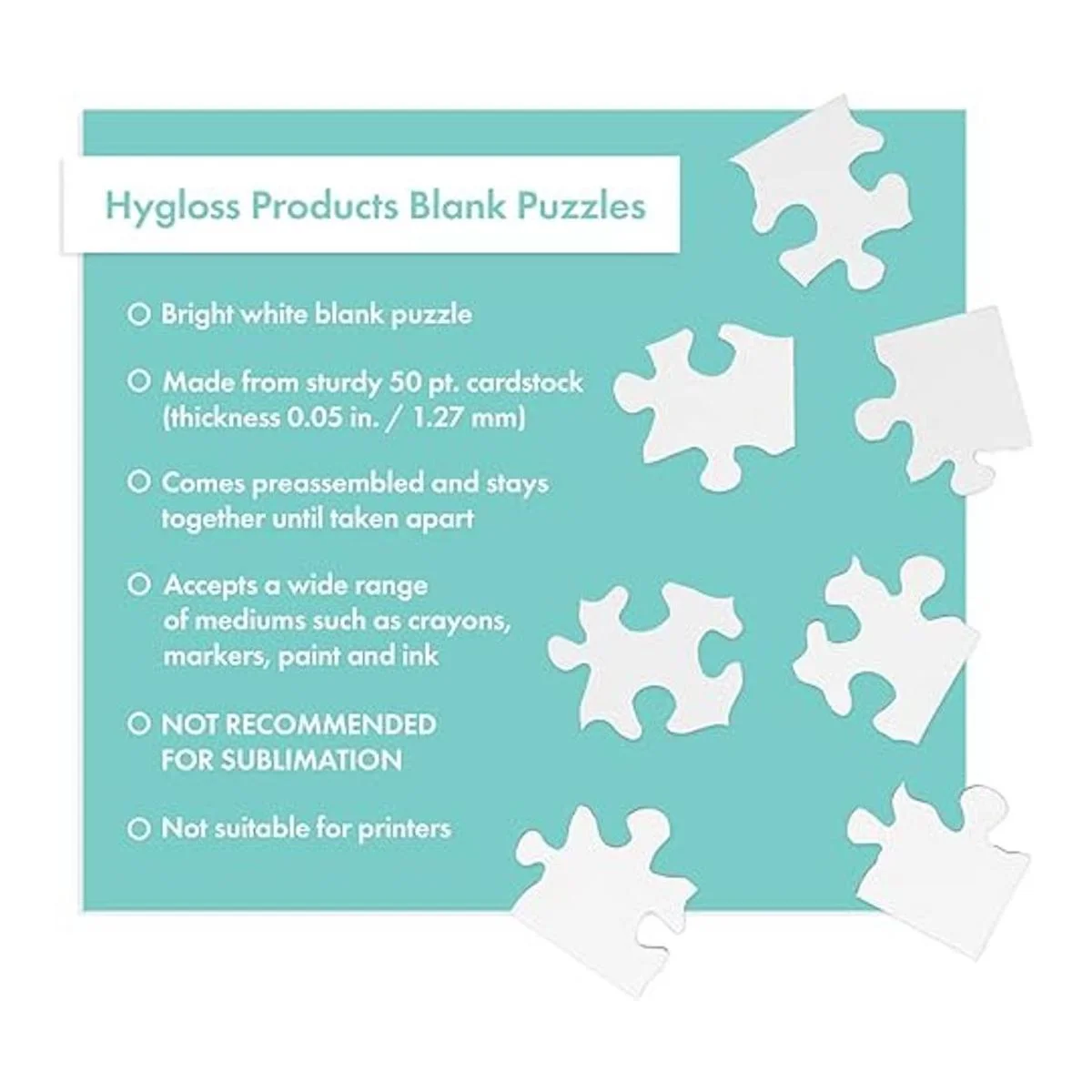 Hygloss Products Rompecabezas de corazón en blanco para_6