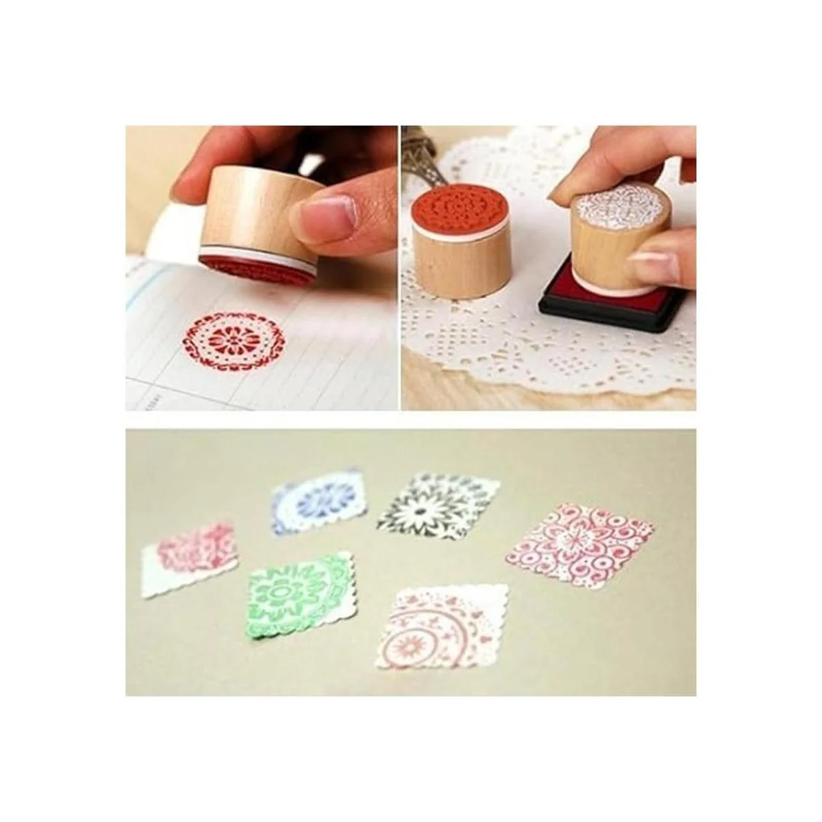 Minijuego de sellos de madera Yansanido 12 unidades para