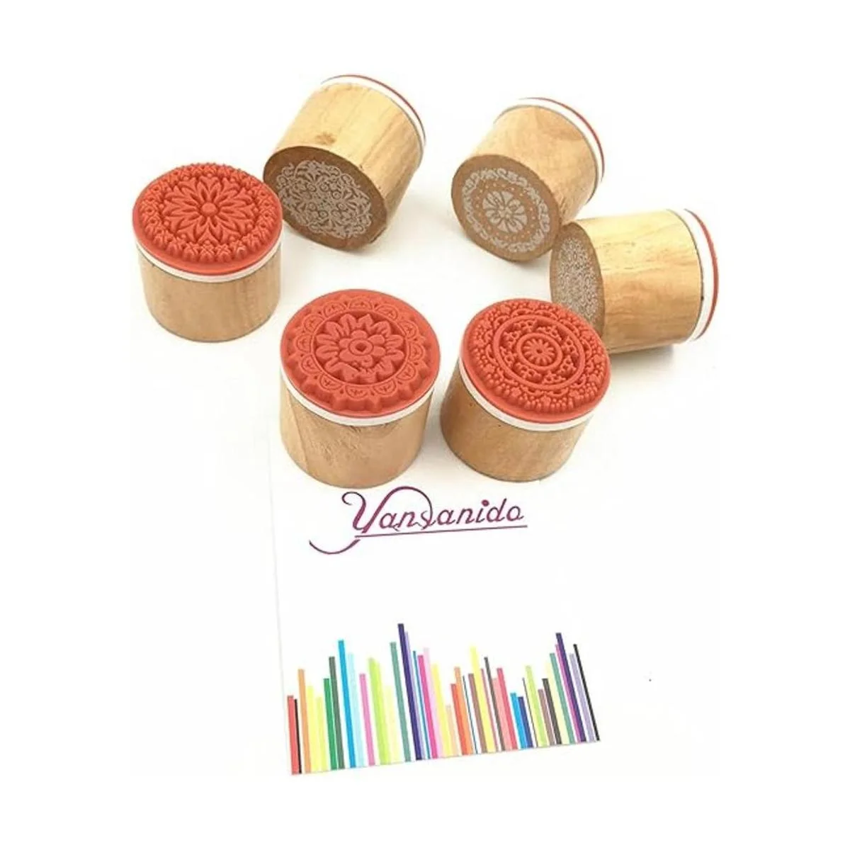 Minijuego de sellos de madera Yansanido 12 unidades para