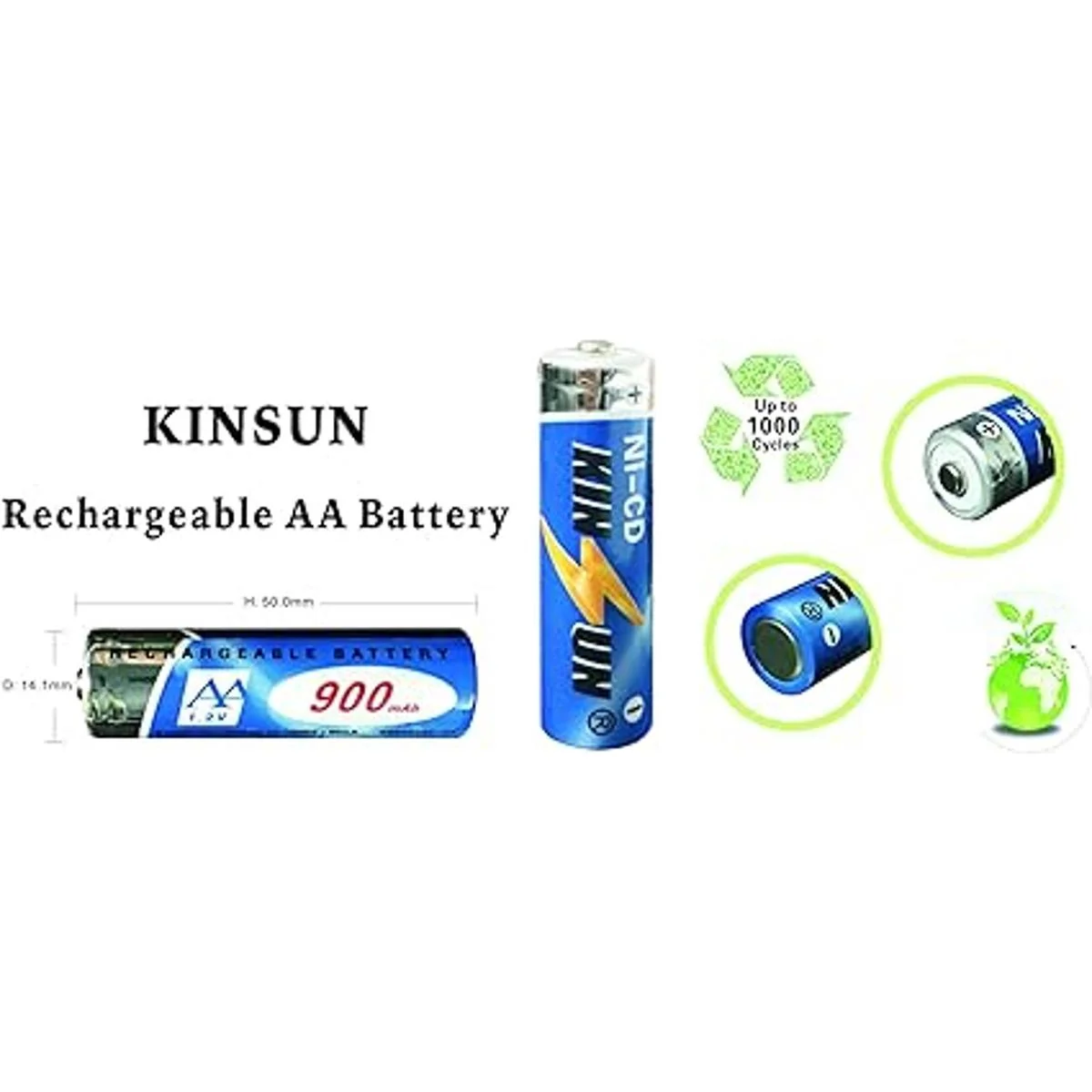 KINSUN paquete de 8 unidades baterías recargables 12V_3