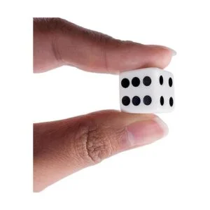 Juego de dados blancos de 063 pulgadas con puntos negros_4