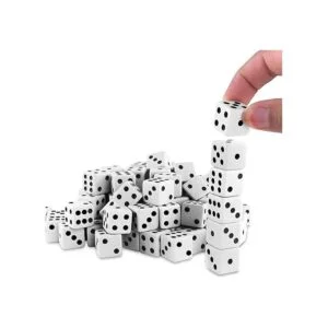Juego de dados blancos de 063 pulgadas con puntos negros_2