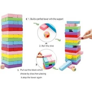 Juego de mesa de bloques de madera para niños 48 piezas_2