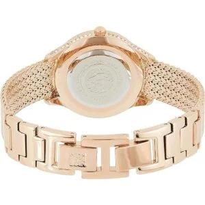 Anne Klein Reloj de pulsera de malla acentuada con cristal_2