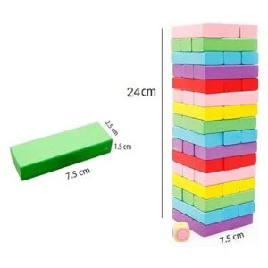 Juego de mesa de bloques de madera para niños 48 piezas_5