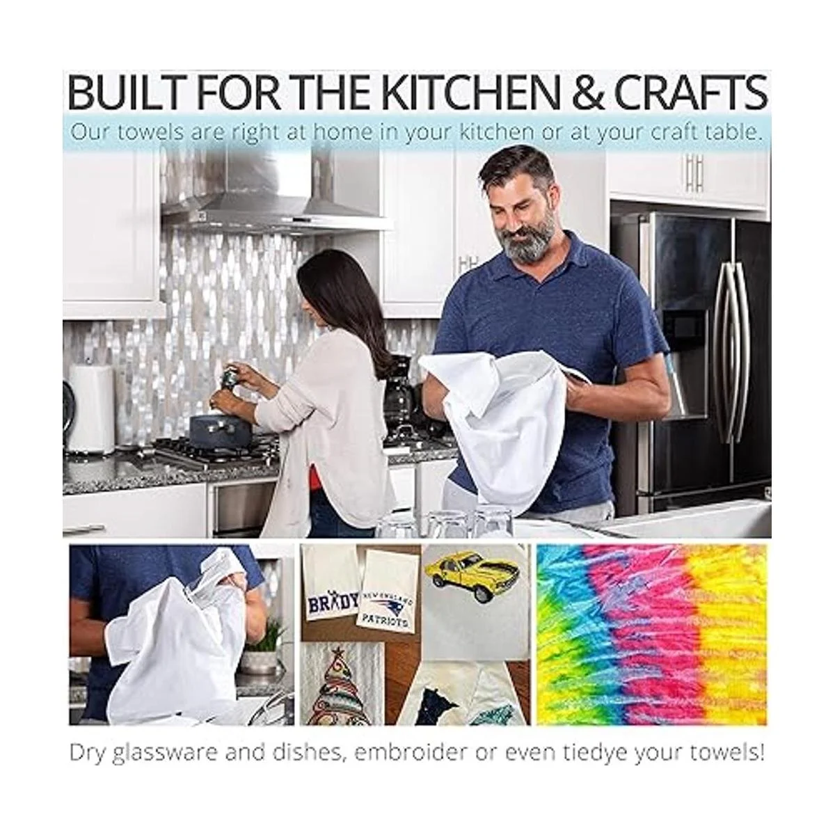 Aunti Ems Kitchen Juego de 13 toallas de algodón natural_6