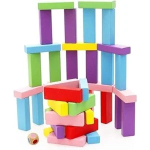 Juego de mesa de bloques de madera para niños 48 piezas_4