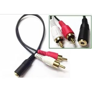 CERRXIAN 0.7 ft oro 0.138 in hembra estéreo Jack a 2_2