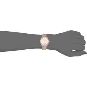 Anne Klein Reloj de pulsera de malla acentuada con cristal_3
