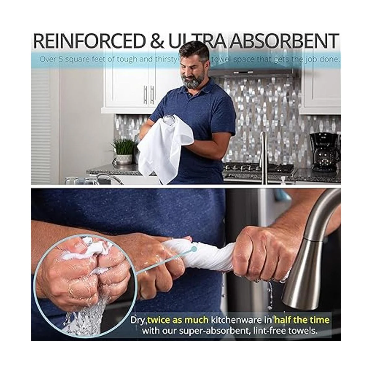 Aunti Ems Kitchen Juego de 13 toallas de algodón natural_5