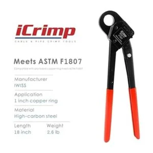 IWISS Herramienta de engaste PEX de 1 pulgada. Pinza de