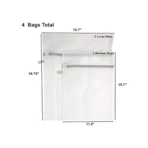 HUJI Juego de 4 bolsas de ropa interior con cremallera