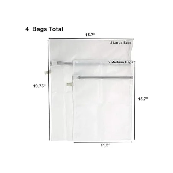 HUJI Juego de 4 bolsas de ropa interior con cremallera
