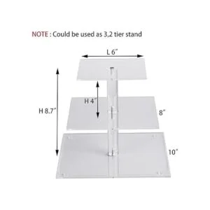 Soporte cuadrado de 3 niveles para magdalenas. Transparente_2