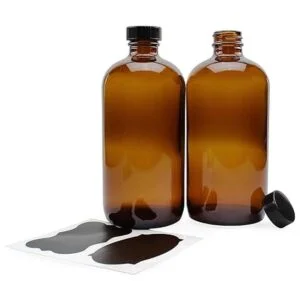 Botellas de vidrio ámbar de 16 onzas con etiquetas de tiza_5