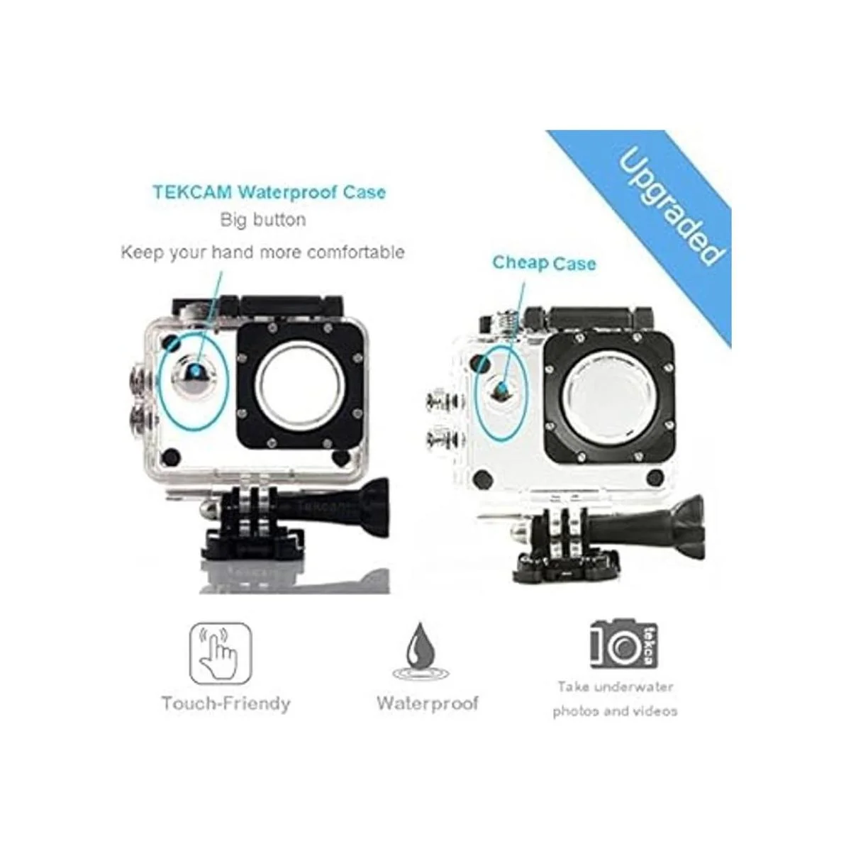 TEKCAM Funda impermeable para cámara de acción compatible_2