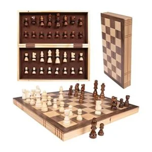 Kangaroos juego de ajedrez de madera plegable con cierre_1