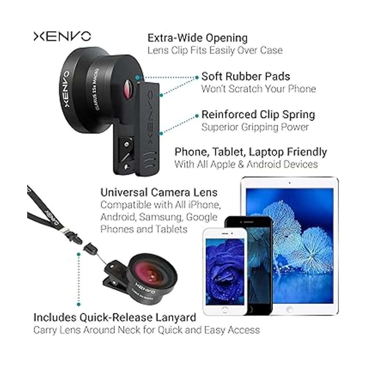 Lente para cámara Xenvo iPhone lente macro ángulo ancho_5