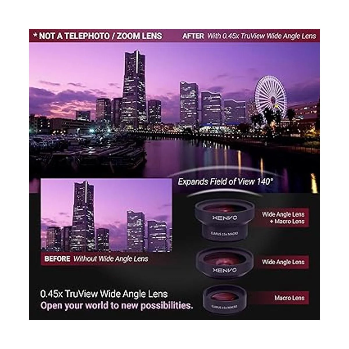 Lente para cámara Xenvo iPhone lente macro ángulo ancho_2