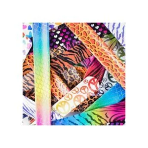 Super Z Outlet Pulseras retro de vinilo de plástico con_4