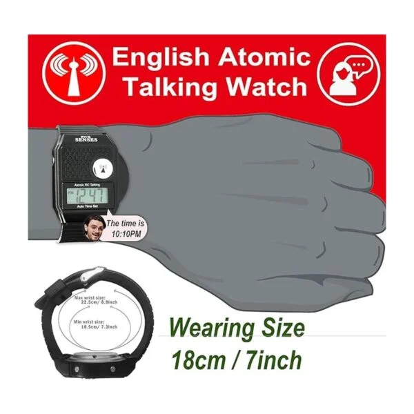 Reloj atómico inglés fácil de usar para personas mayores_4