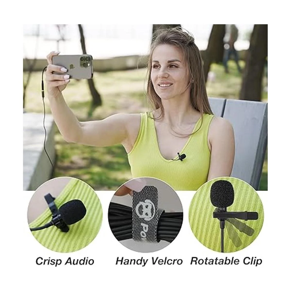 Micrófono omnidireccional de solapa Lavalier Profesional_2