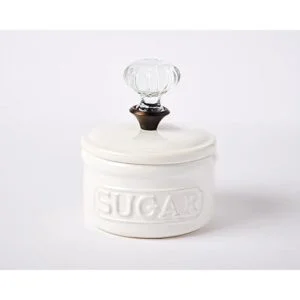 Mud Pie Pomo de la puerta cuenco de azúcar color blanco_4