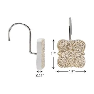 Creative Scents Juego de 12 ganchos para cortina de ducha