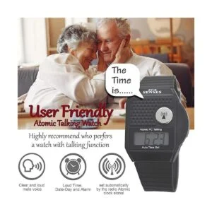 Reloj atómico inglés fácil de usar para personas mayores_2