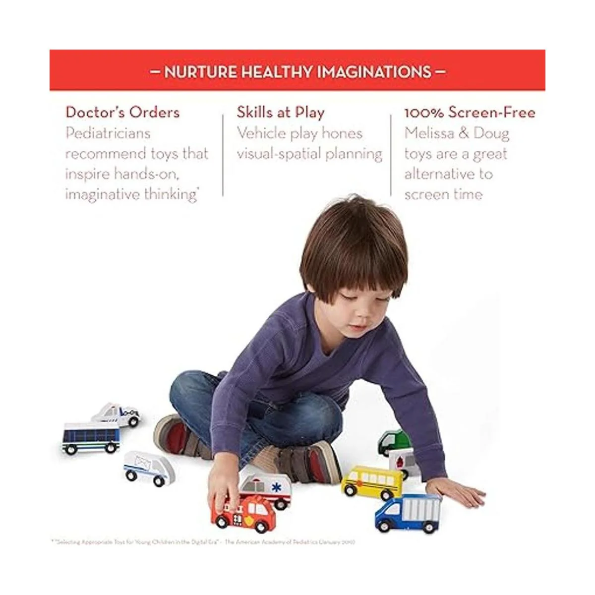 Melissa Doug Juego de vehículos de madera en bandeja de_3