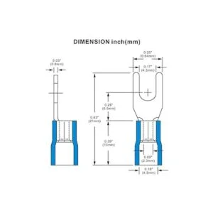 Baomain Conector de cable de horquilla aislado terminal_3