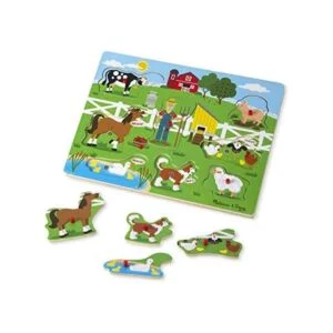 Melissa Doug Rompecabezas con sonido 8 piezas Granja_1