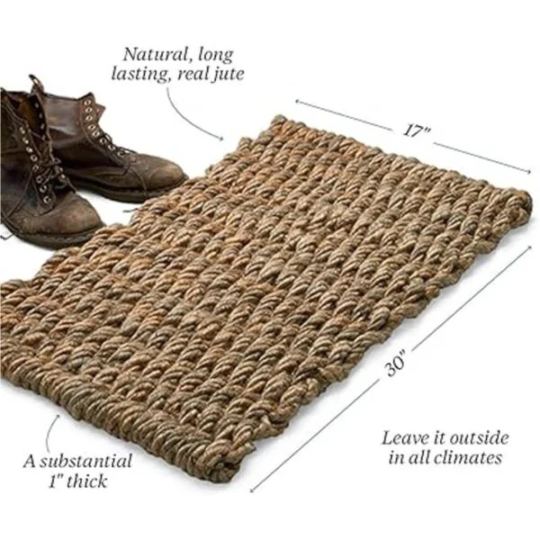 Kings County Tools Tapete tejido de yute natural oculta_3