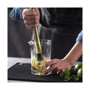Homestia Juego de coctelera dorada de acero inoxidable