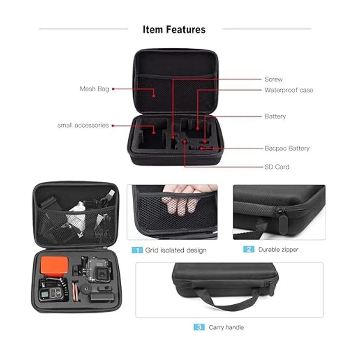 TEKCAM Estuche de transporte para cámara de acción_3