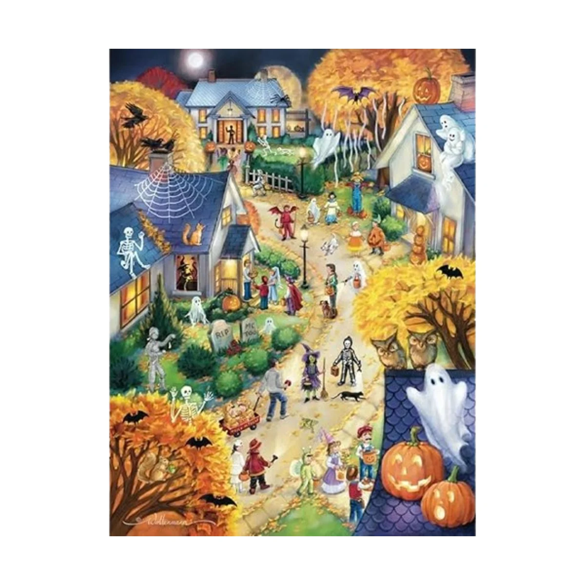 Rompecabezas de ciudad de Halloween 550 piezas_1