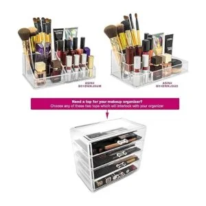 Sorbus Estuche de almacenamiento de cosméticos acrílicos_4