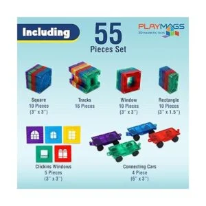 Playmags Juego de accesorios de 50 piezas con imanes más_4