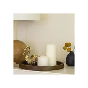 Stonebriar Portavelas de madera y metal diseño rústico_5