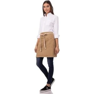 Chef Works Austin Half Bistro Apron Natural One Size_2