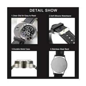 JewelryWe Reloj de pulsera de cuarzo para hombre con