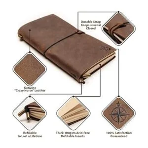 Diario Wanderings de cuero recargable perfecto para_2