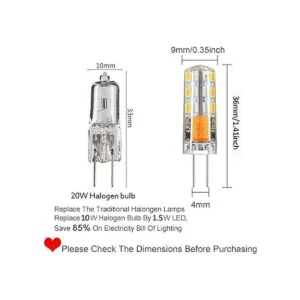 Rayhoo 10 bombillas LED G4 de base 24 de 1.5 W CA CC 12_2
