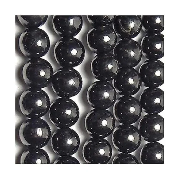 Karelian Heritage Shungite Juego de 50 cuentas redondas