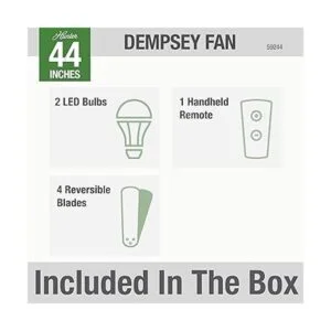 Hunter 59244 Dempsey Ventilador de techo con luz y mando a_5
