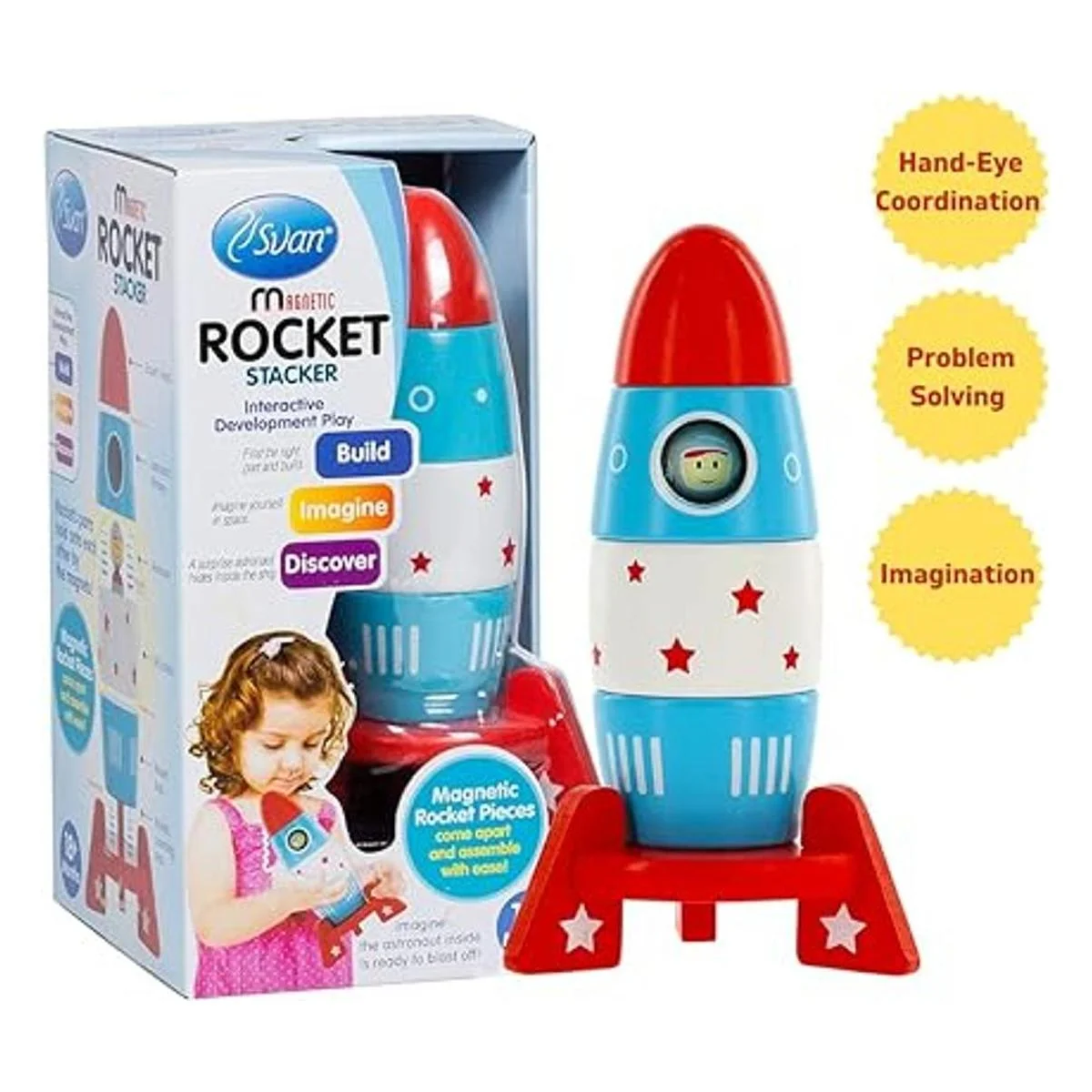 Apilador de madera con cohete espacial 6 unidades de_5