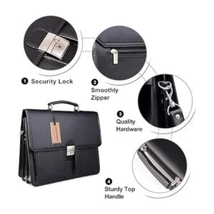 JackChris MBYX015 Maletín de cuero sintético para_5