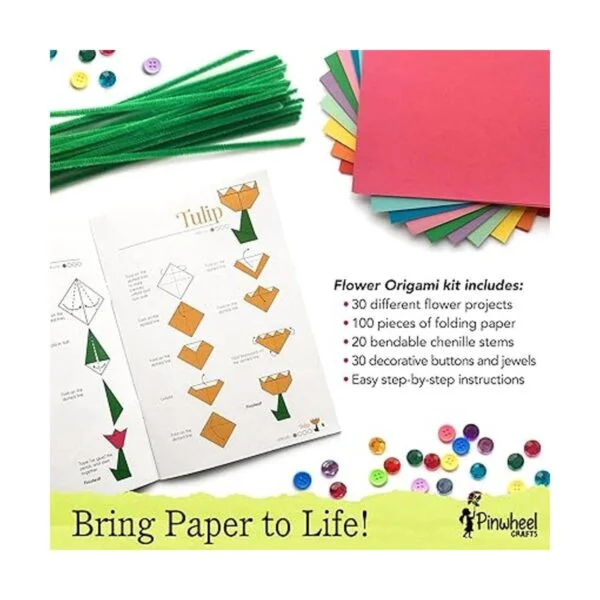 Kit de flores de origami por Pinwheel Crafts_3